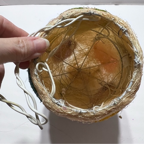 Light up Spun Fiber Giant Easter Eggs Set Of Two, Vintage - Picture 7 of 8